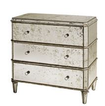 Antiqued Mirror Chest of Drawers By Currey & Company