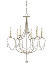 Crystal Lights Chandelier, Small By Currey & Company, Silver Leaf