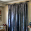 100% silk drapes (shown in Neutral Grey) exclusively for LAUREL AT SUNSET.  Priced per panel. Dry clean only.