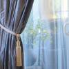 100% silk drapes (shown in Neutral Grey) exclusively for LAUREL AT SUNSET.  Priced per panel. Dry clean only.