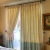 100% silk drapes (shown in natural and seafoam) exclusively for LAUREL AT SUNSET. Priced per panel. Dry clean only.
