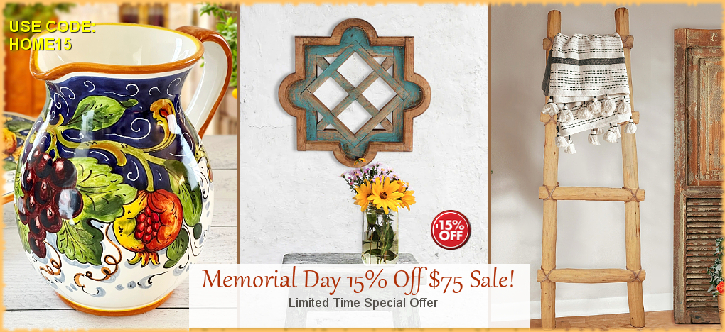 Italian Pottery Memorial Day SALE | Largest Selection | FREE Shipping, No Sales Tax | BellaSoleil.com Tuscan Decor Since 1996