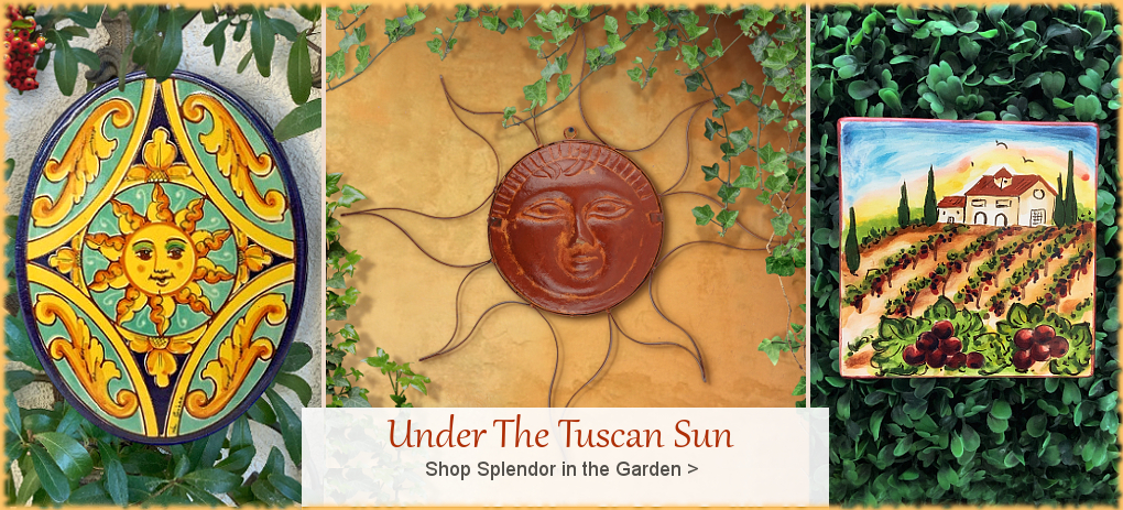  Tuscan Sun Wall Decor Italian Tile Clay Iron Sun Faces | Largest Selection | FREE Shipping, No Sales Tax | BellaSoleil.com Tuscan Decor Since 1996
