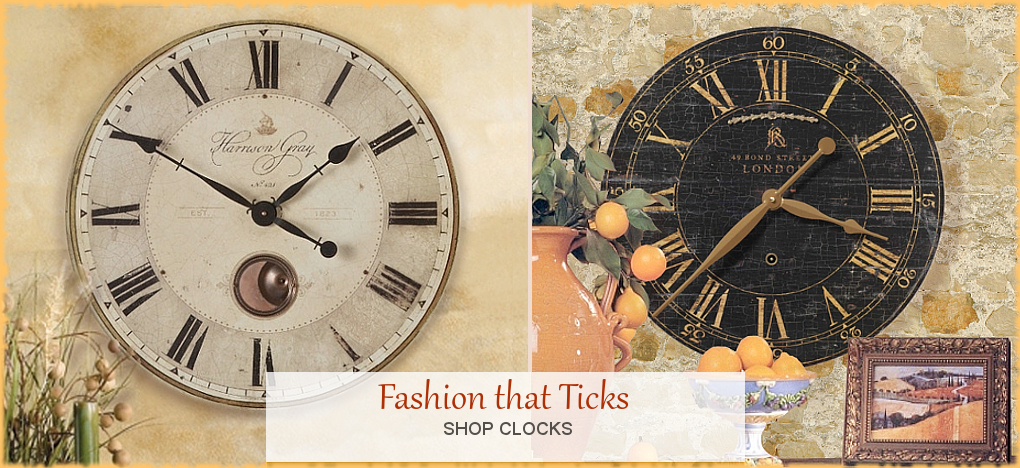 Modern Mediterranean Wall Clocks | Largest Selection | FREE Shipping, No Sales Tax | BellaSoleil.com Tuscan Decor Since 1996