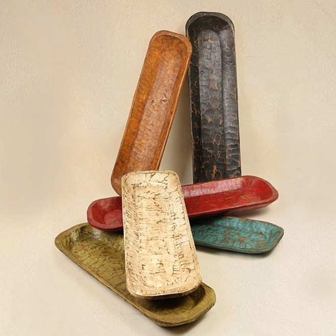 Classic Wooden Dough Bowl Long