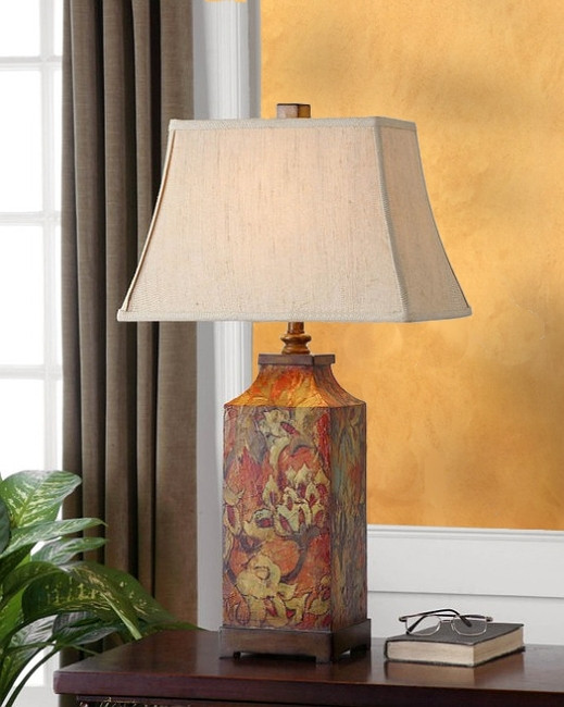 uttermost colorful flowers table lamp