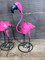 Pink Flamingo Reclaimed Metal Statue