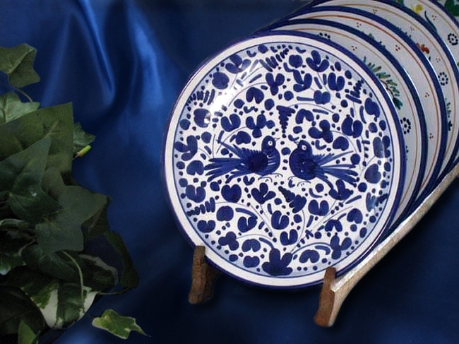 large oriental blue and white salad bowl