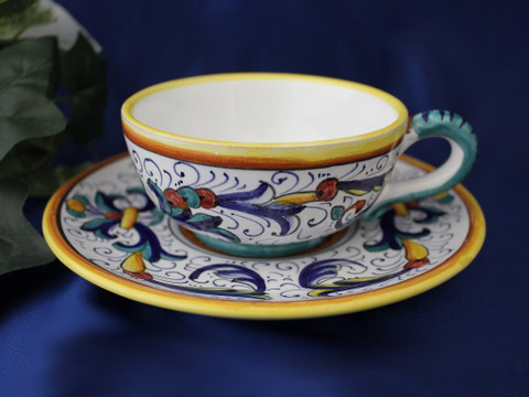 Deruta Ricco Tea Cup and Saucer