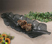 Smoked Glass Leaf Tray