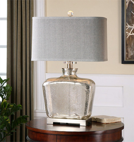 Tuscan Lamp, Mercury Glass Lamp, Molinara Mercury Glass Lamp