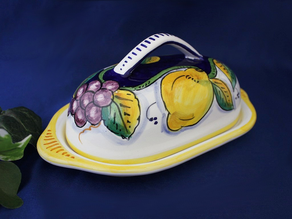 Deruta Grape Lemon Butter Dish