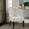 White Tufted Wing Chair, Tufted Wing Chair