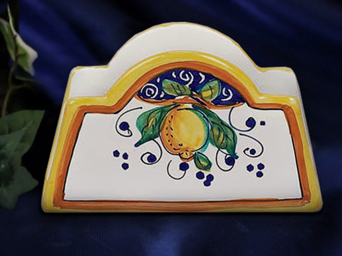 Deruta Napkin Holder, Deruta Lemon Napkin Holder