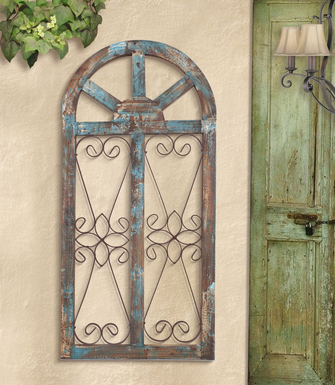 Ravenna Arched Window Wall Grille Turquoise Bellasoleil Com