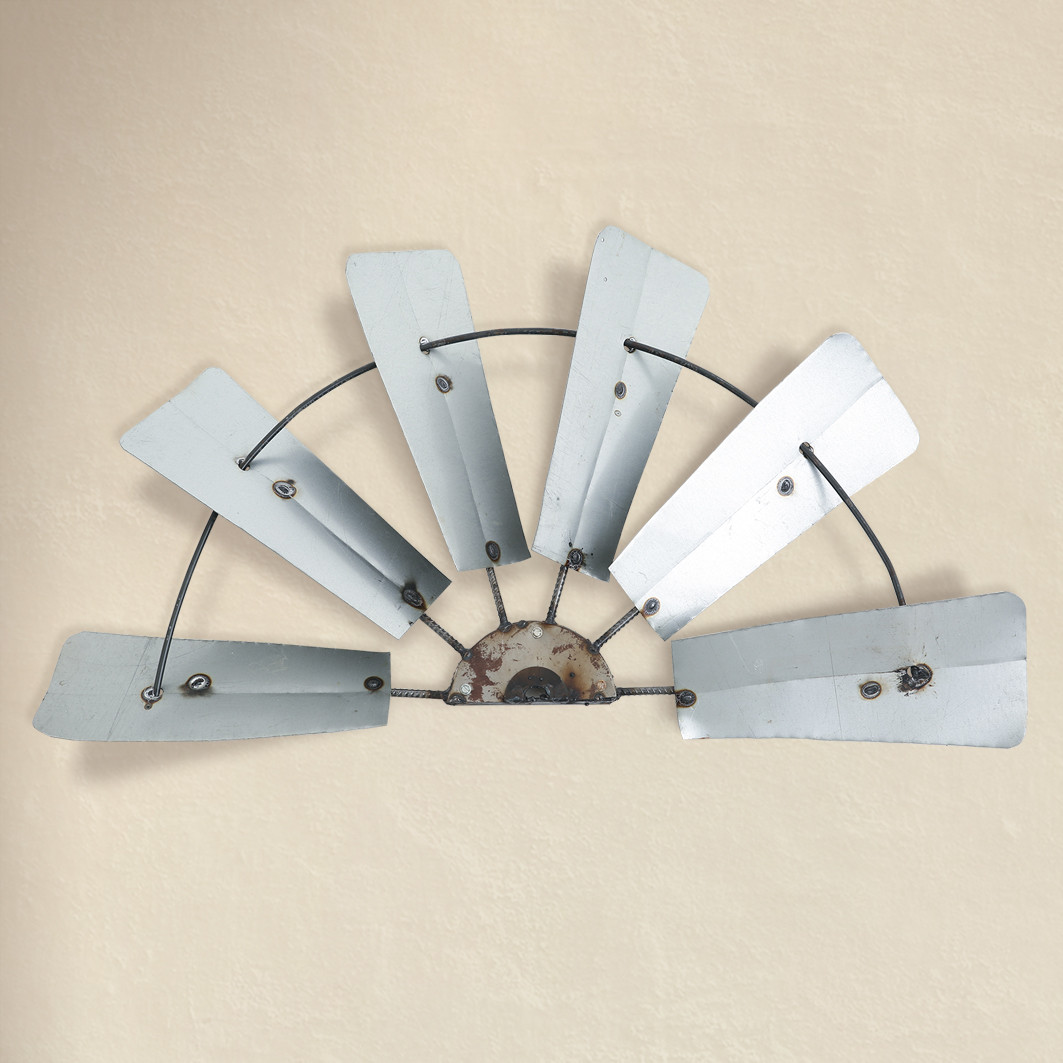 Galvanized Metal Half Windmill Wall Decor 31 Bellasoleil Com