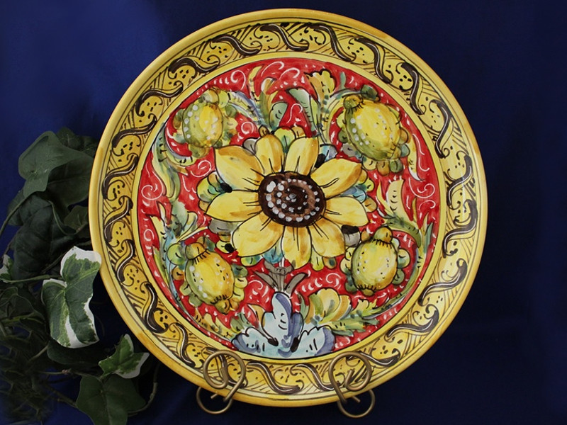 Tuscan Sunflower Rosso Platter Bellasoleil Com