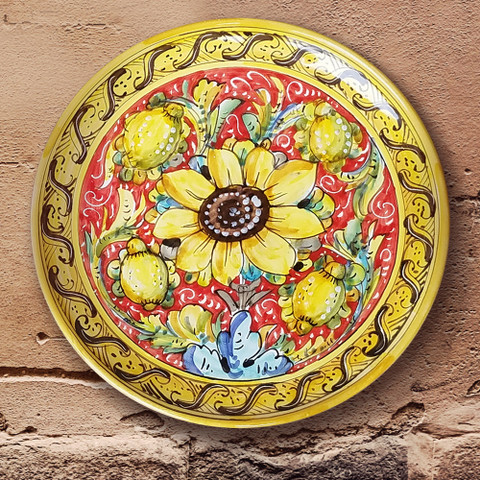 Tuscan Sunflower Rosso Platter Bellasoleil Com
