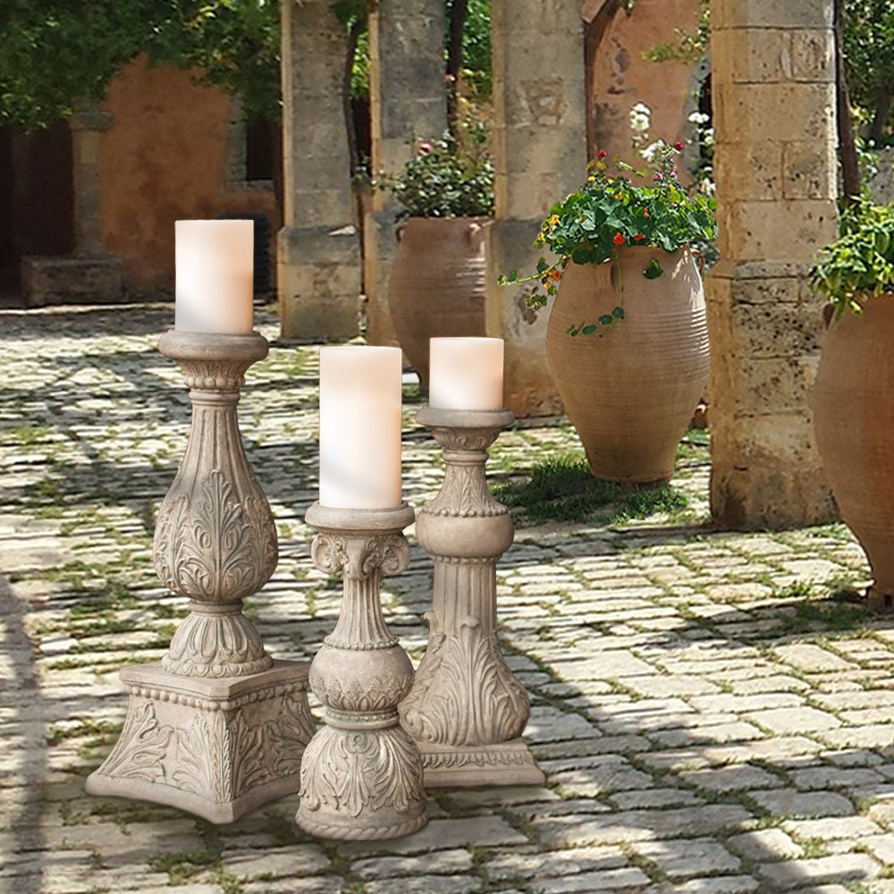 Bellasoleil Com Acanthus Oversized Floor Candle Holders