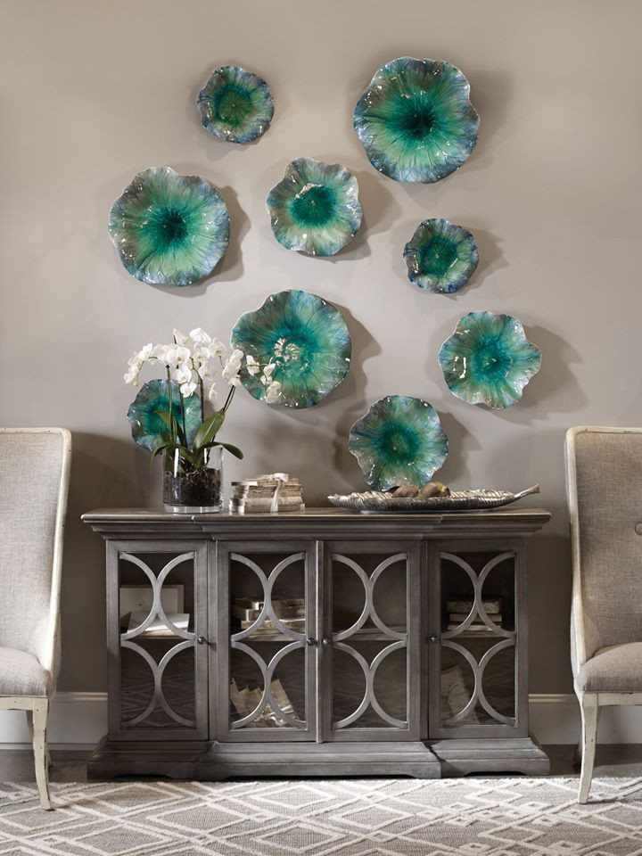 Bellasoleil Com 3 Fiore Flower Ceramic Wall Art Bowls Blue