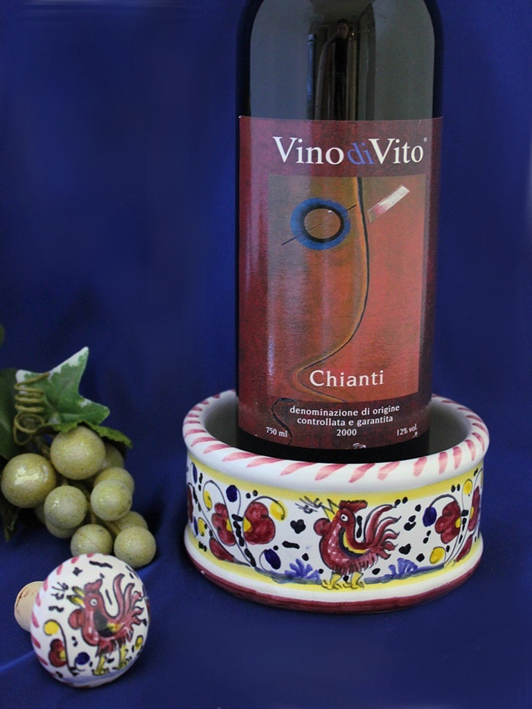 Bellasoleil Com Deruta Orvieto Wine Coaster Stopper Gift Set Red