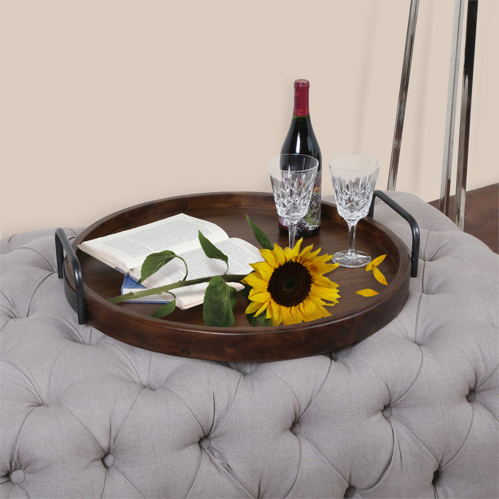 large wooden serving tray for ottoman