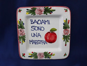Italian Wall Plaque, Italian Proverb Plate, Kiss Me I'm a Teacher