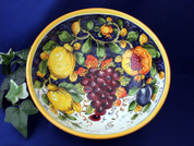 Tuscan Lemons Grapes Fruit Serving Bowl, Tuscany Serving Bowl