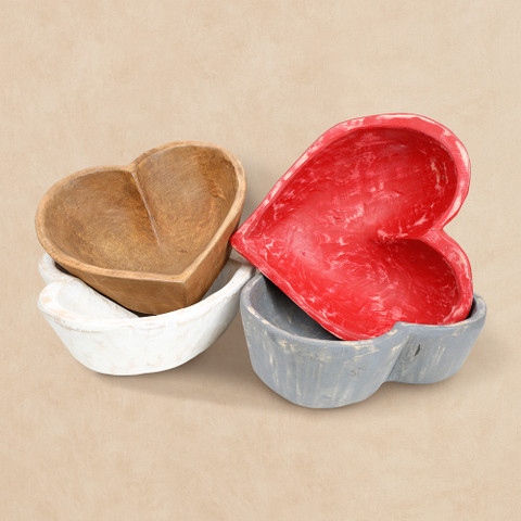 Heart Bowl, Wooden Heart Bowl, Dough Bowl