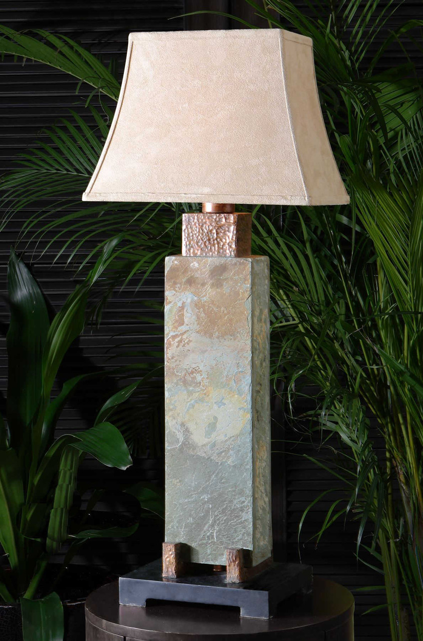 BellaSoleil.com - Coppertone Slate Table Lamp Tall