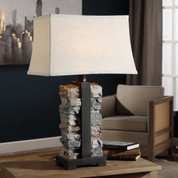 Stacked Stone Concrete Table Lamp