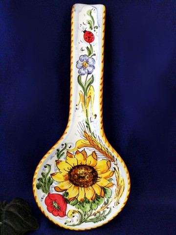 Tuscan Sunflowers Poppies Ladybugs Spoon Rest