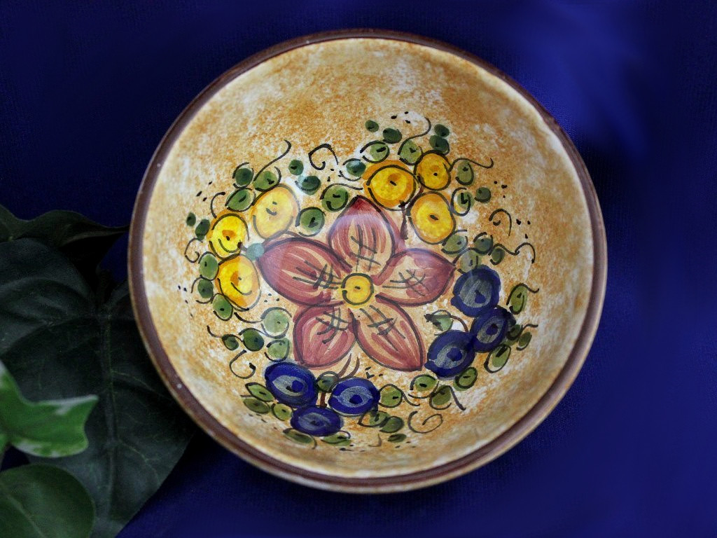 Bellasoleil Com Deruta Gubbio Olive Oil Dip Bowl