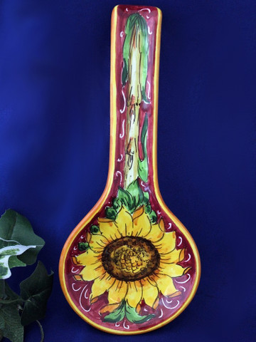 Tuscan Sunflower Spoon Rest Made In Italy