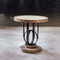 Rustic Stone & Iron Wooden Side Table