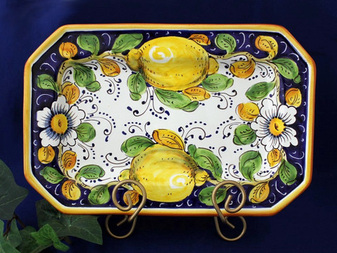 Tuscan Lemons Octagonal Serving Platter
