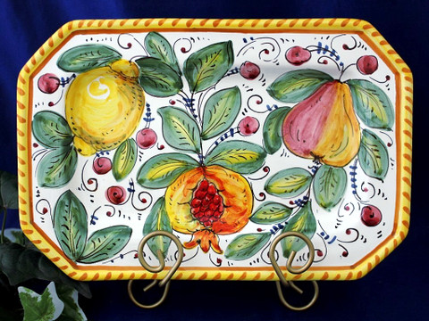 Tuscan Lemons Fruit Octagonal Serving Platter