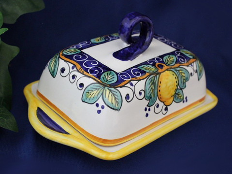 Deruta Italy Lemon Butter Dish