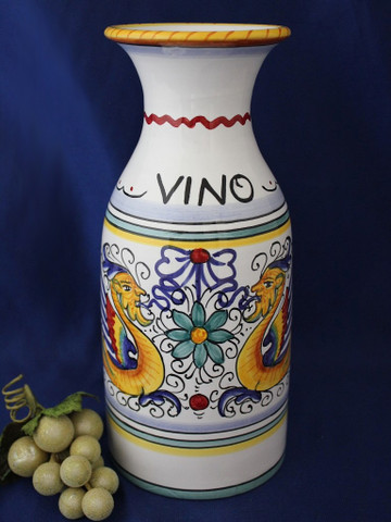 Italian Ceramic Wine Carafe, Deruta Raffaellesco Wine Carafe, Deruta Wine Carafe