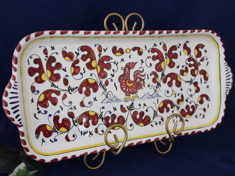 Deruta Orvieto Gallo Rooster Serving Tray, Deruta Serving Platter