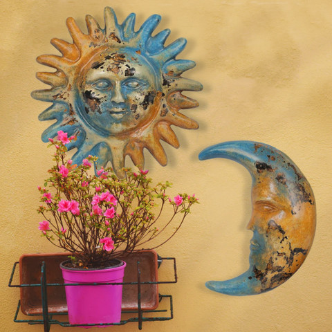 Clay Sun and Moon, Tuscan Sun and Moon Wall Decor