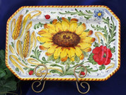 Tuscan Sunflower Poppies Octagonal Serving Platter