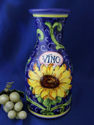 Sunflower Italian Ceramic Wine Carafe