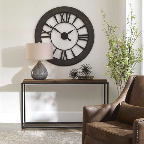 Reclaimed Wood and Iron Console Table