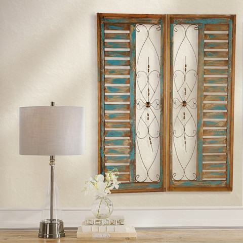 Wood and Iron Shutters Wall Panels