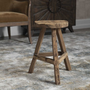 Rustic Wooden Accent Stool