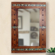 Chimayó Southwestern Tooled Leather Mirror