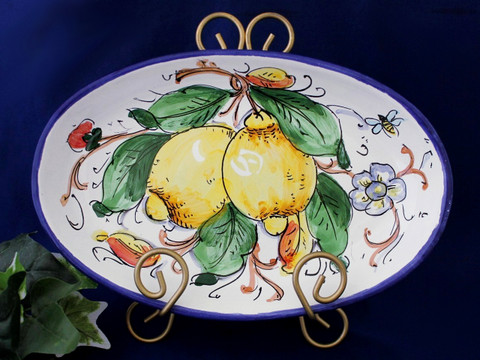 Tuscan Lemons Bees Serving Dish