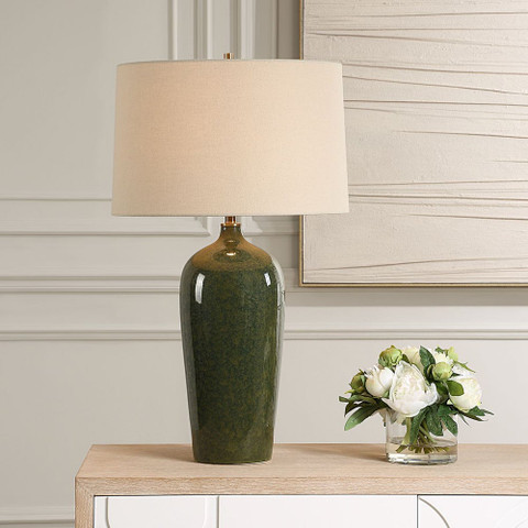 Allegra  Emerald Green Ceramic Lamp