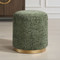 Lucia Green Chenille Ottoman